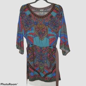 Charming Charlie Boho Style Mini Dress w/ Tie at the Waist 255